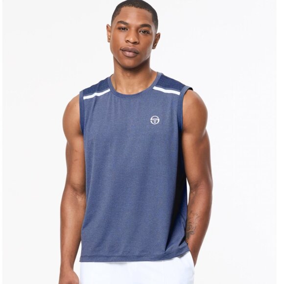 Sergio Tacchini Attivo Damarindo Tank- Maritime Blue Size Small - Picture 2 of 8